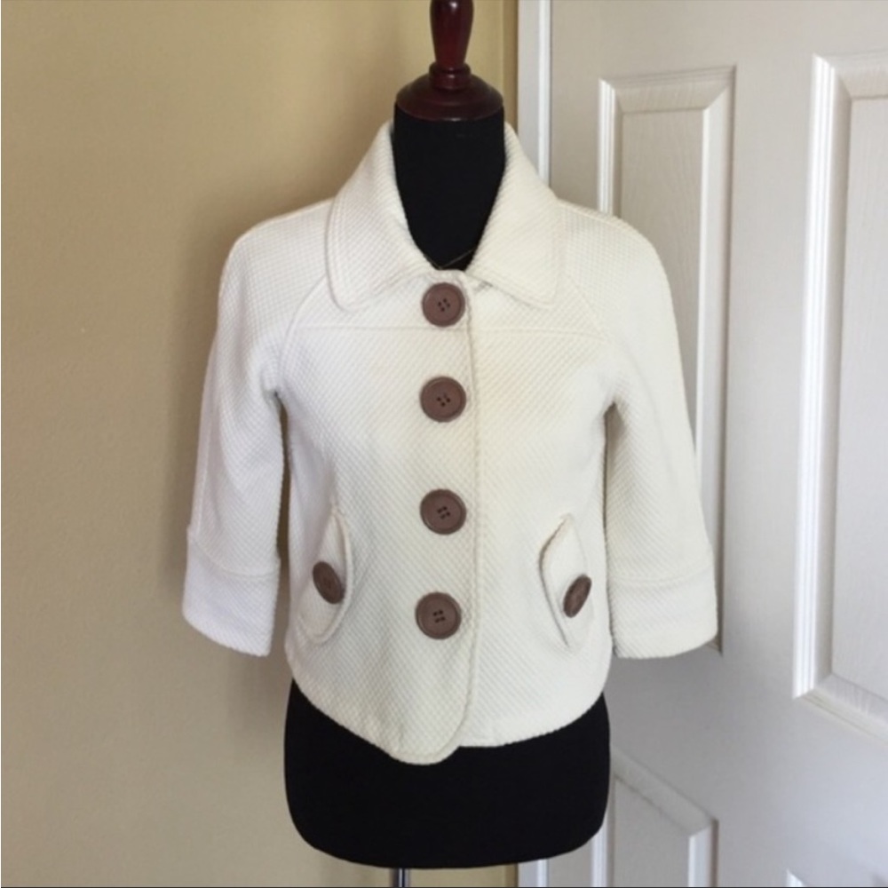 SUGARFLY Ivory Cream Button Jacket.